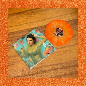 Showgirl mini orange metallic orange and gold splatter vinyl