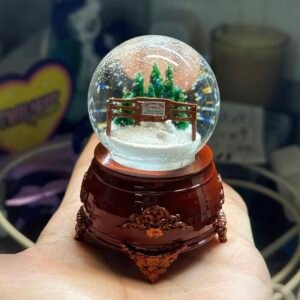 mini Christmas tree farm snow globe